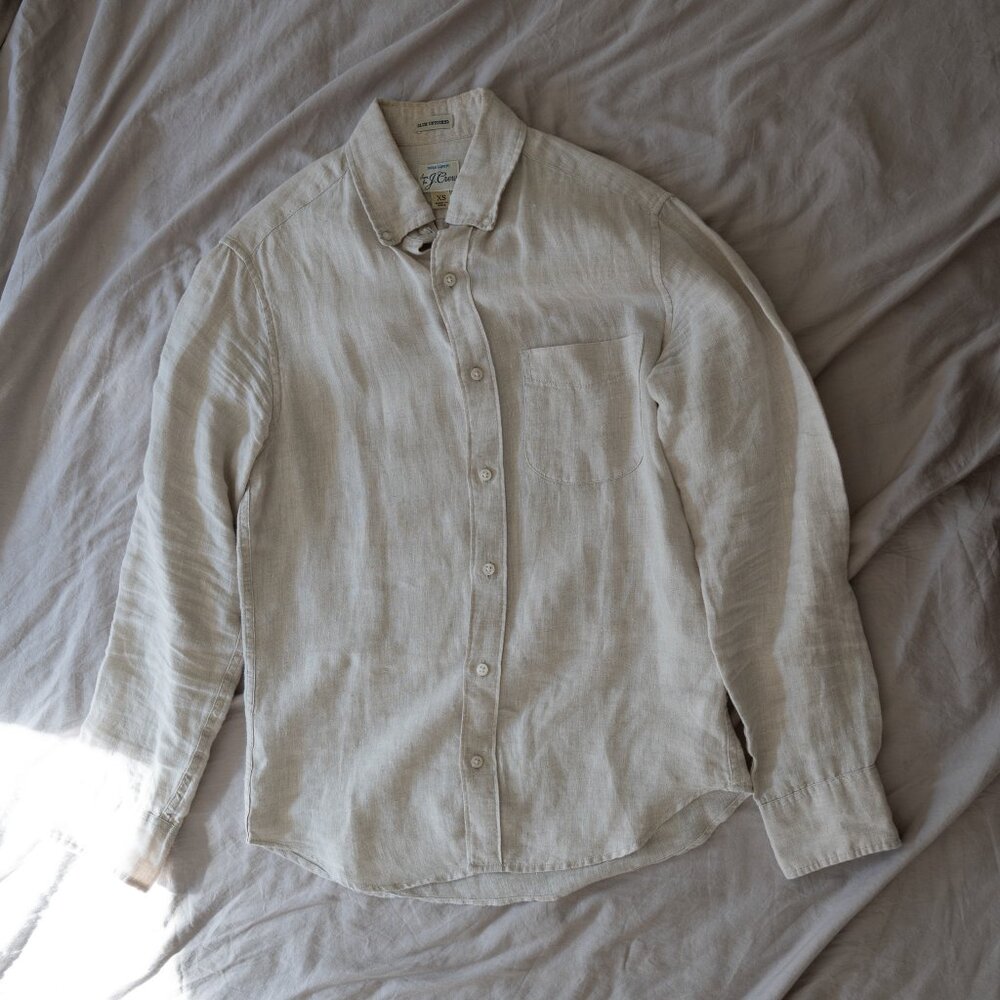 J. Crew Baird McNutt Irish Natural Linen Shirt XS